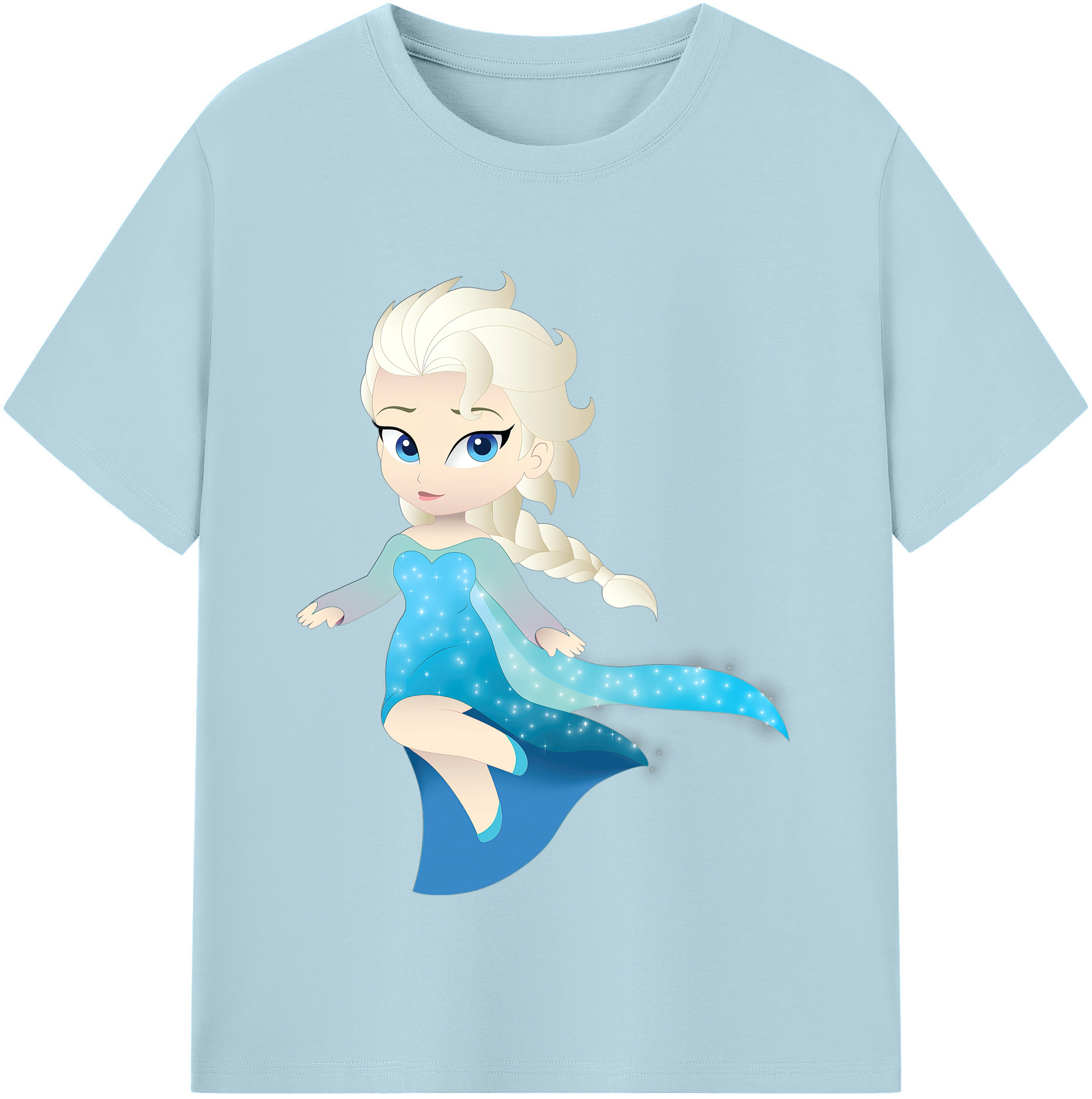 （画像用） アナと雪の女王 アンナ エルサ Frozen Anna Elsa 綿100％半袖Tシャツ（フロントプリント）